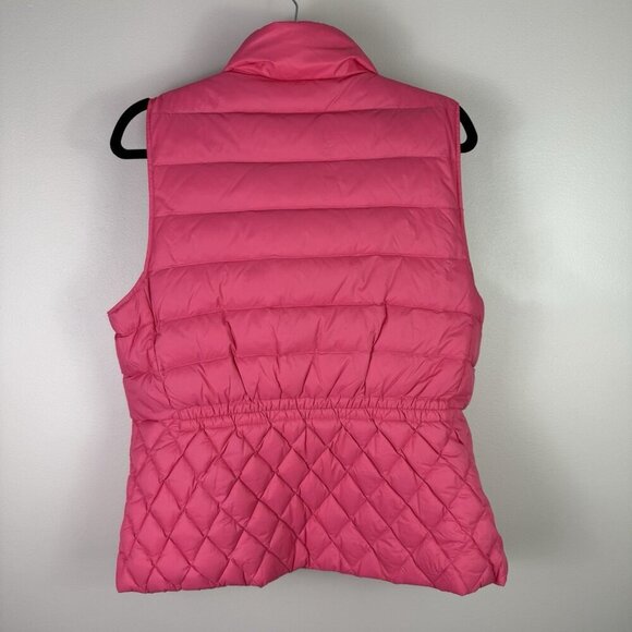 Talbots Pink Down Puffer Vest Womens Large Quilted Zip Front Warm Jacket Winter - Picture 7 of 7